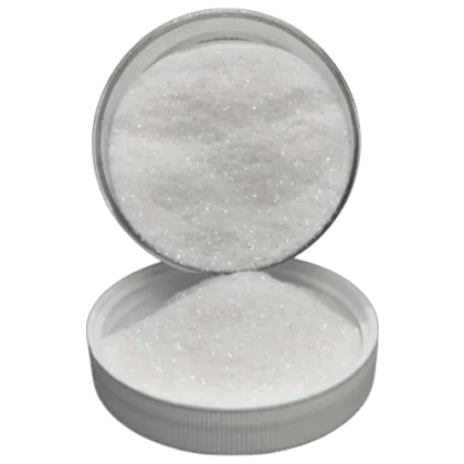 .008 mindless metal flake in jar spilling onto the lid