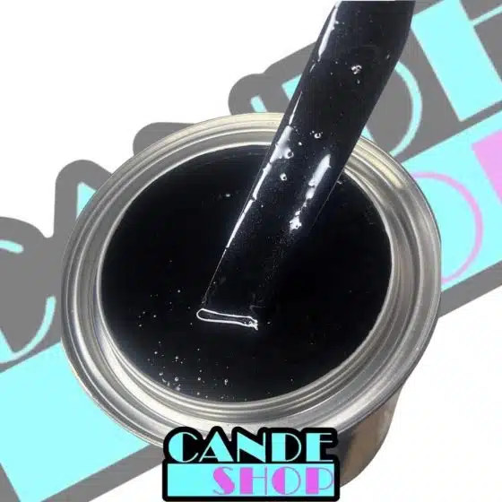 black diamond base coat on mixing stick in a quart can