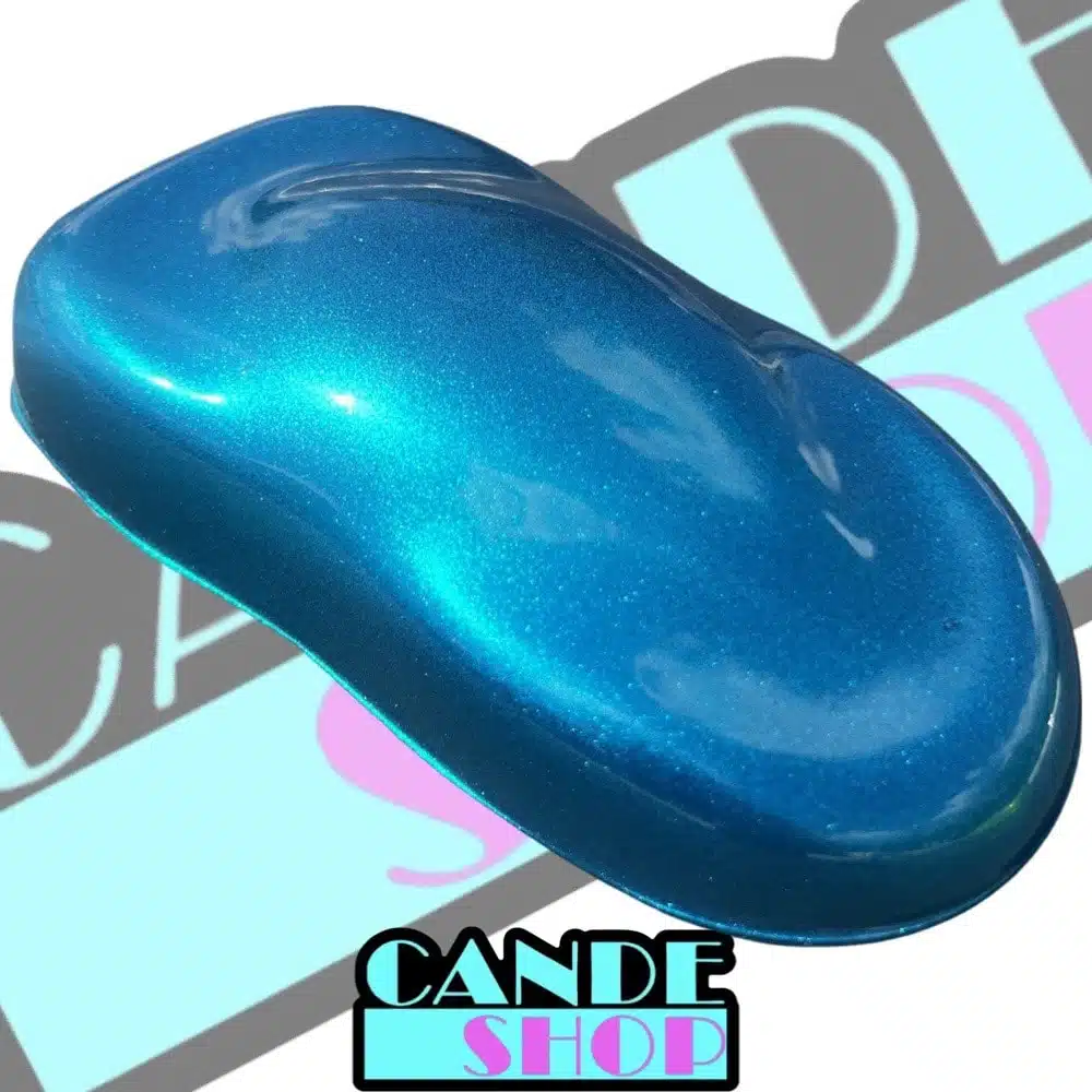 custom teal cande spray out over silver surfer base
