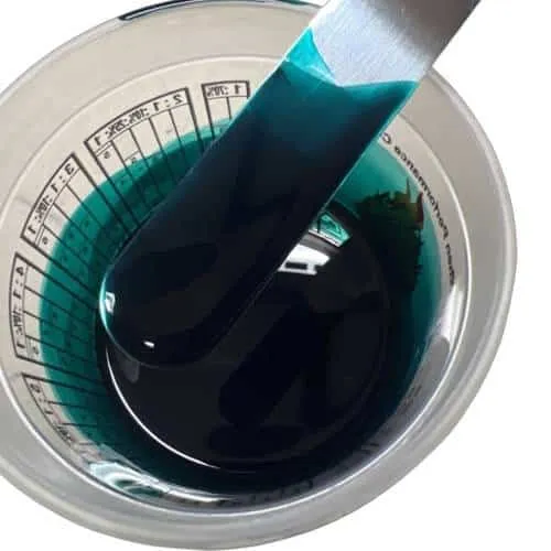 peacock teal transparent dye in epoxy resin