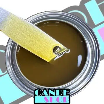 Pineapple Urethane Cande on stainless steel mixing stick