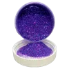 .008" pinky ring metal flake in jar spilling onto the lid in front of it
