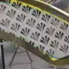 shell toe stencil pattern in black on a harley fender
