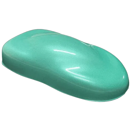 tree frog green pearl spray out over white speed shape